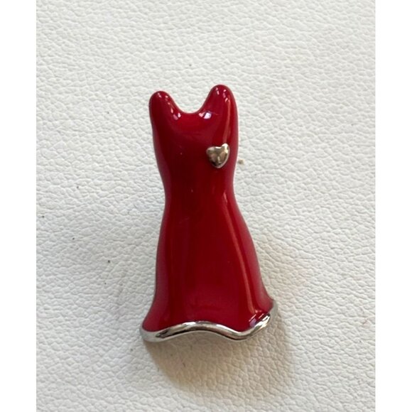 Red Dress Enamel Charm With Heart Accent- Go Red Campaign - Picture 1 of 9